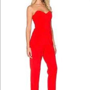Trina Turk Vendetta Ruby Red Strapless Jumpsuit Size 10 NWT